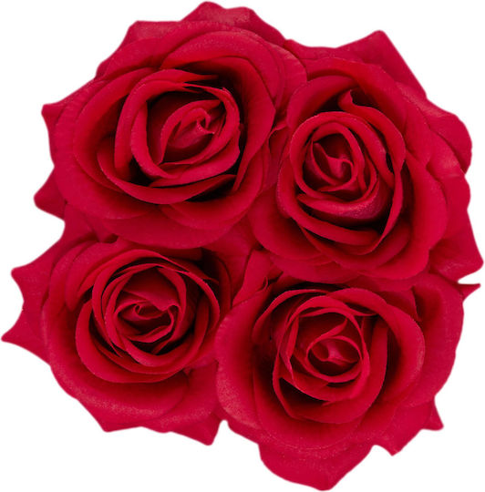 Relaxdays Weiße Runde Box 4 Rosen Weiß Rot 14x13x13 cm