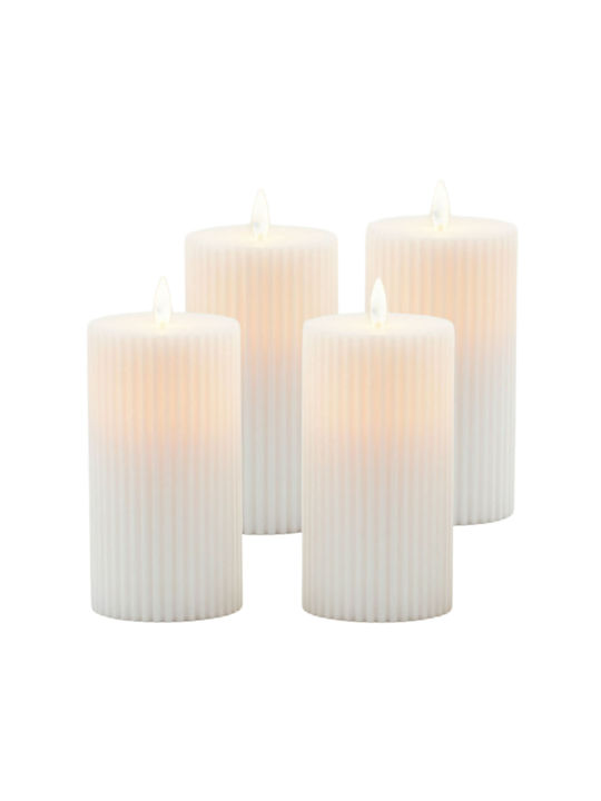 Relaxdays Lămpi Decorative Pentru Masă LED Lumânare 4 Buc 17.5x8 cm