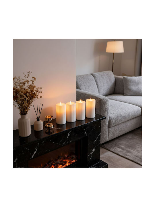 Relaxdays Lămpi Decorative Pentru Masă LED Lumânare 4 Buc 17.5x8 cm