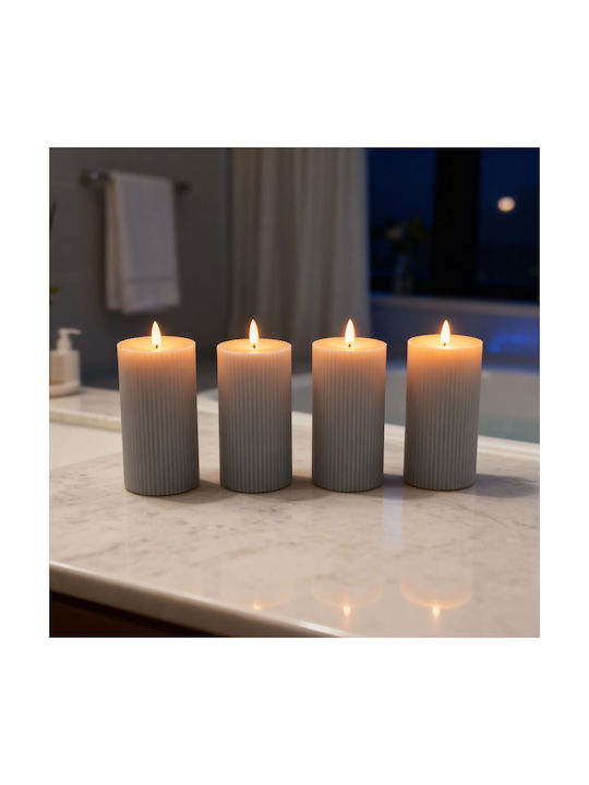 Relaxdays Lămpi Decorative Pentru Masă LED Lumânare 4 Buc 18x7.5 cm