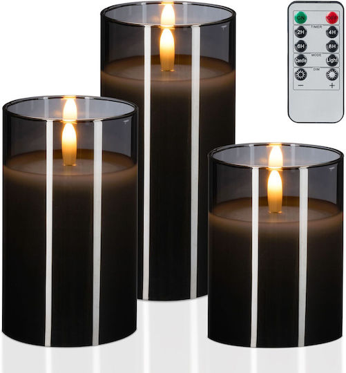Relaxdays Φωτιστικό LED Κερί 3τμχ