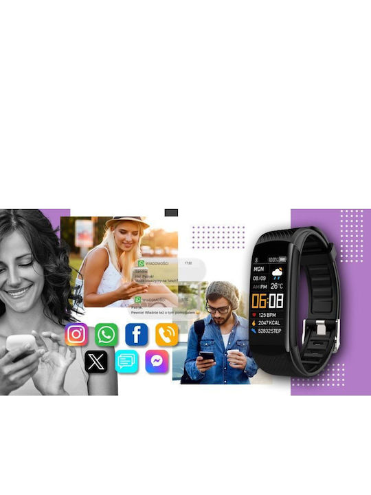 Giewont Gw200-8 Smartwatch Black Purple 2 Straps