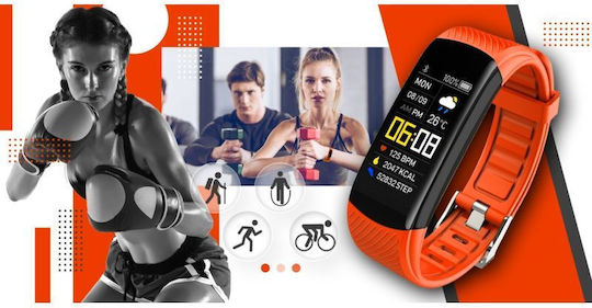 Giewont Gw200-9 Black Orange Smartwatch 2 Straps