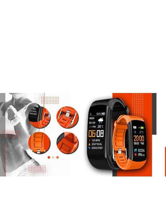 Giewont Gw200-9 Black Orange Smartwatch 2 Straps