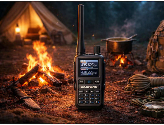 Baofeng UV-5R EU MINI Wireless Two-Way Radio UHF/VHF 5W with Coloured Display in Gray Colour