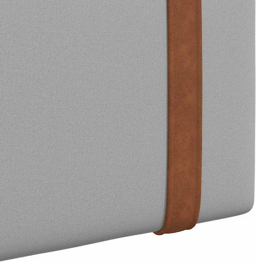 vidaXL Leather Gray Bed Headboard Cushion 210x55cm
