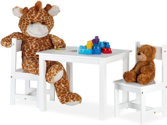 Set Masă pentru Copii cu Scaune Alb Relaxdays Set Masă pentru Copii cu Scaune Alb Relaxdays