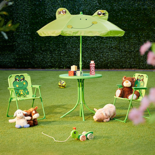 Set Masă Pentru Copii cu Scaune Verde Relaxdays