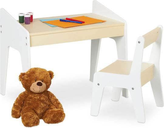 Set Masă pentru Copii cu Scaune Bej Relaxdays Set Masă pentru Copii cu Scaune Bej Relaxdays