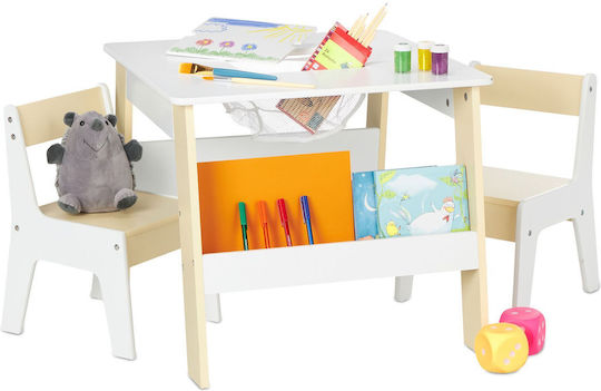 Relaxdays Kinder Tische Set mit Stühlen Weiß Relaxdays