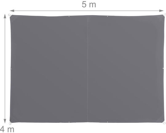 Relaxdays Rechteckiges Netz- und Schattengewebe Grau 2x3m