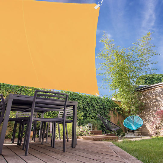 Relaxdays Quadratisches Sonnensegel Gelbe