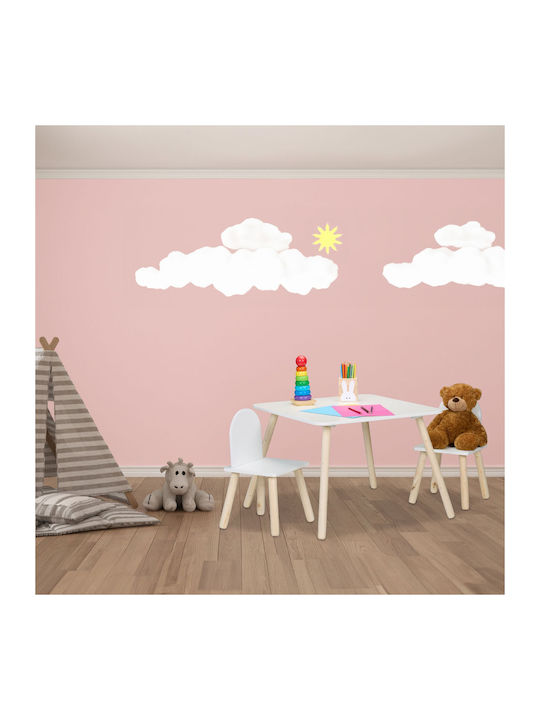 Set Masă Pentru Copii cu Scaune Alb Relaxdays