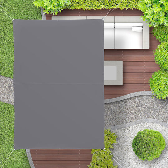 Relaxdays Sonnensegel Grau 2x4m