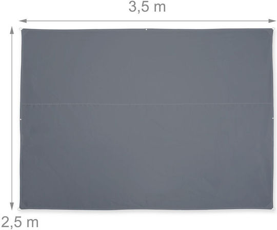 Relaxdays Pânză De Umbrire Rectangulară Gri 2.5x3.5m