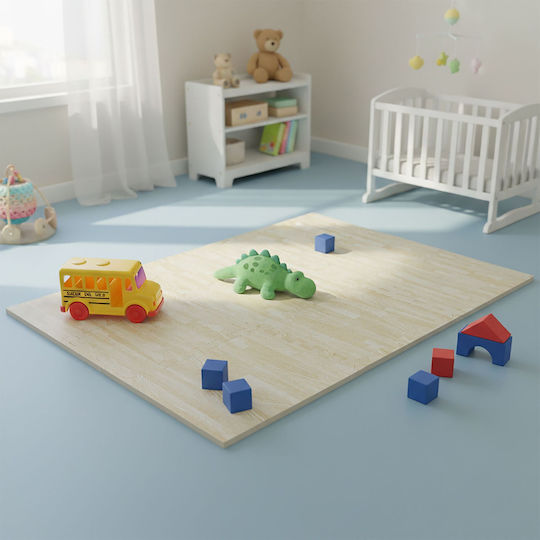 Relaxdays Puzzle de Podea pentru Copii cu Aspect de Lemn 9 Piese
