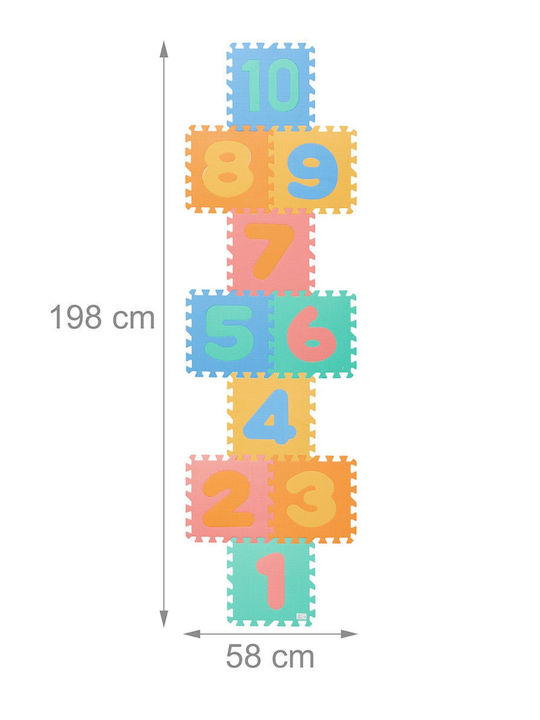 Relaxdays Puzzle De Podea Educațional Pentru Copii 10 Piese