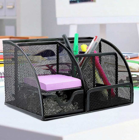 Desk Organizer 6 Compartments Black