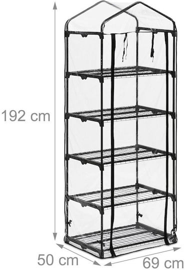 Relaxdays Greenhouse with Shelves 1.92x0.5x0.69m