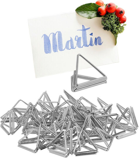 Set 48 Dreieckige Kartenhalter Relaxdays Silber 2x2,5x2,5 cm