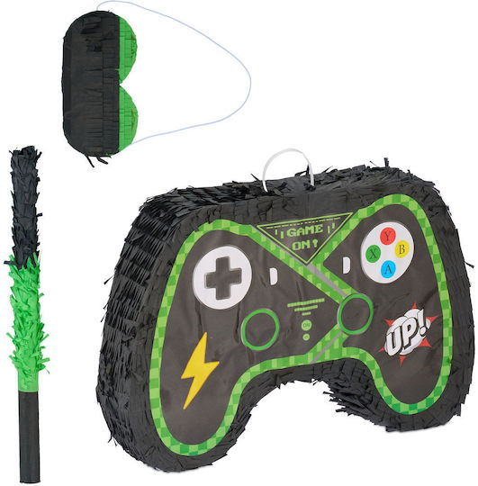 Relaxdays Pinata Controller Set Dunkes Grün Schwarz 28x8x42 cm