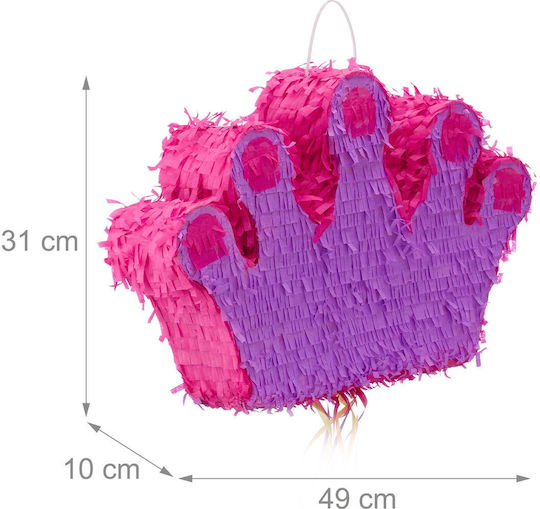 Crown Pinata Relaxdays Pink Burgundy 31x49x10cm