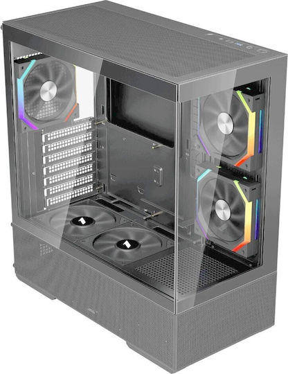 1STPLAYER CV7-BK-2FAR-2FH7R-1FH7 Gaming Midi Tower Κουτί Υπολογιστή με Πλαϊνό Παράθυρο Μαύρο