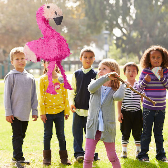 Relaxdays Flamingo Pinata Rosa Schwarz 80x40x14cm
