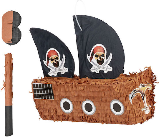 Set Pinata Petrecere Relaxdays Navă Pirat Multicolor 35x44x15 Cm