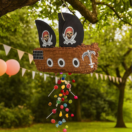 Set Pinata Petrecere Relaxdays Navă Pirat Multicolor 35x44x15 Cm