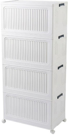 Vesta Büroaufbewahrungsschublade Kunststoff mit Rädern Weiß des Eises 60x34x133cm