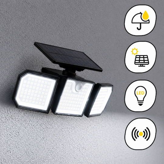 Lampa Solară de Perete 5W 500lm cu Senzor de Mișcare și Telecomandă IP65 26.5x12x12cm