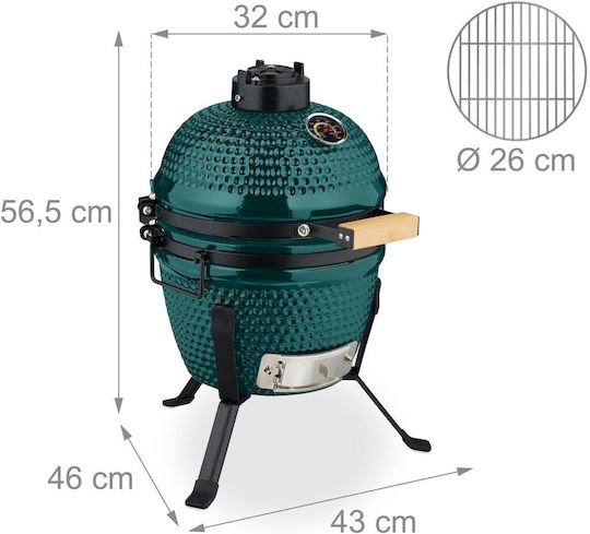 Relaxdays Grătar cu Cărbune Kamado cu Capac