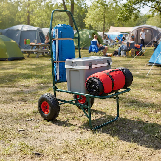 Relaxdays Cărucior de Transport Pliabil pentru Sarcină de Până la 80 kg în Culoare Verde