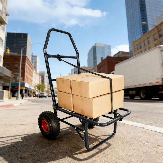 Relaxdays Cărucior de Transport Pliabil pentru Sarcină de până la 80 kg în Culoare Roșie