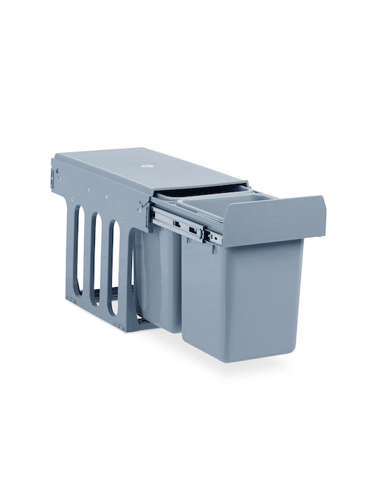 Relaxdays Coș de Gunoi Plastic Gri 8l