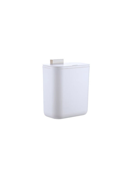 Relaxdays Coș de Gunoi Plastic Alb 9l