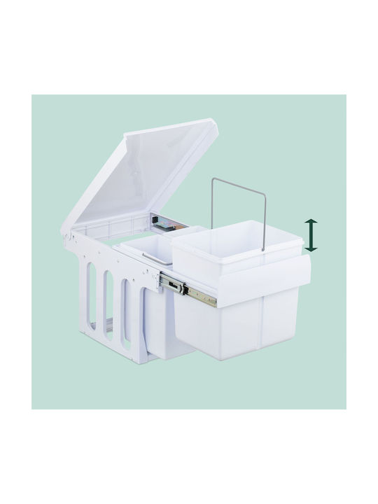 Relaxdays Coș de Gunoi Plastic Alb 15l