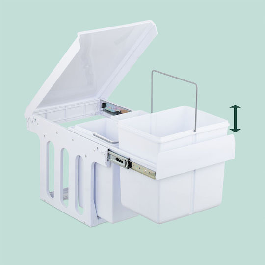 Relaxdays Coș de Gunoi Plastic Alb 15l