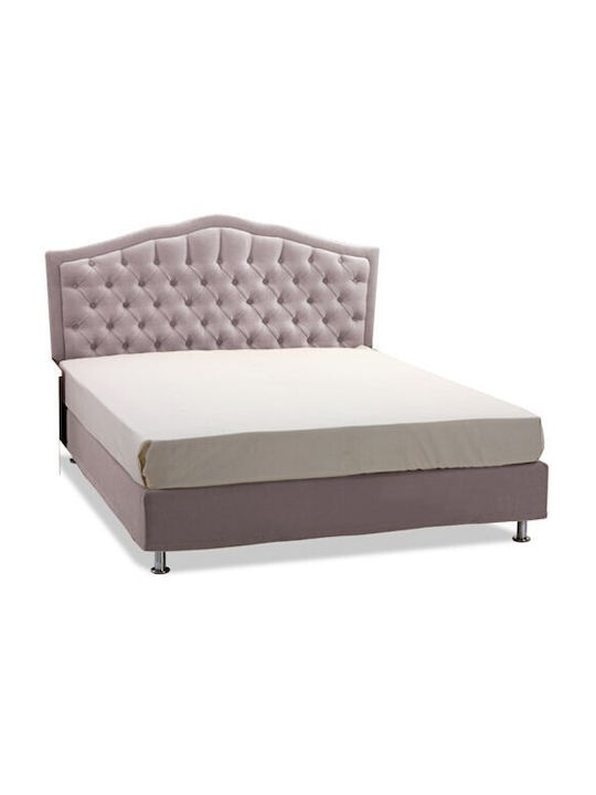 Victoria Bett Doppel mit Stoff Lila mit Stauraum für die Matratze 150x190cm