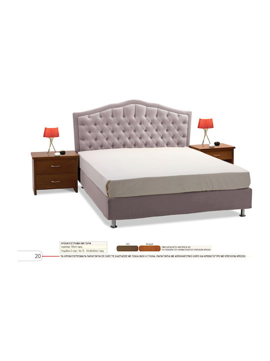 Victoria Bett Doppel mit Stoff Lila mit Stauraum für die Matratze 150x190cm