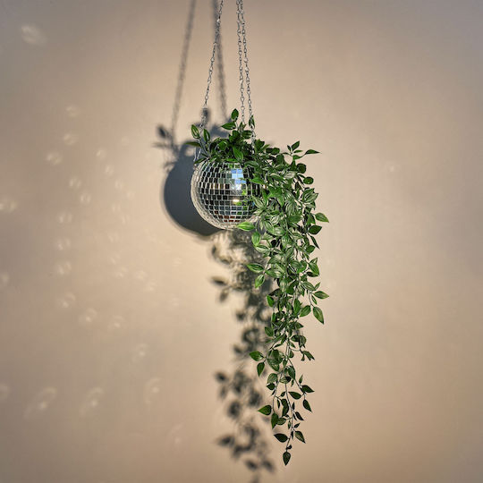 Relaxdays Vază Suspendată Pentru Plante Din Sticlă Argintie 13x15cm