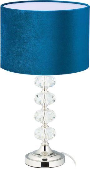 Relaxdays Lampă de Masă Cristalină cu Abajur Albastru și Bază