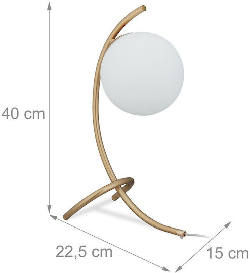 Relaxdays Table Lamp with White Shade and Base