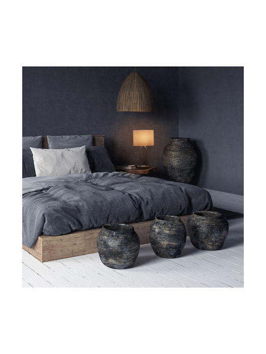 Relaxdays Lampă de Masă Textilă pentru Soclu E27 cu Abajur Alb și Bază