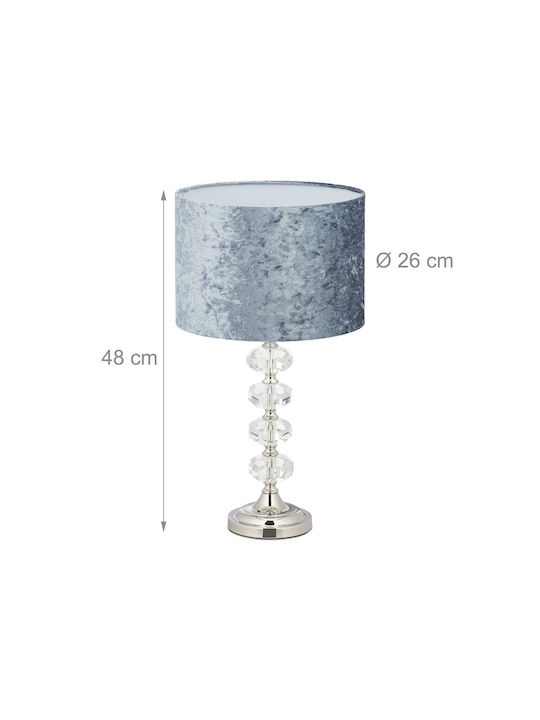Relaxdays Lampă de Masă pentru Soclu E14 cu Abajur Gri și Bază