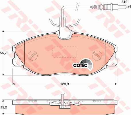 Trw Gdb1194 Brake Pad Set Disc Brake