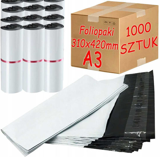 Weiße Kurier-Folio-Taschen A3 310x420mm 1000 Stück
