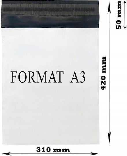 Weiße Kurier-Folio-Taschen A3 310x420mm 1000 Stück