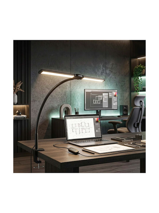Relaxdays Wandleuchte mit Integrierte LED Schwarz 50x5.5x61cm